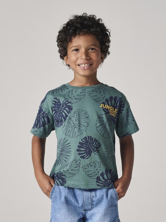 Immagine prodotto Vertbaudet Jungen T-Shirt mit grafischem Dschungelprint, Recycling-Baumwolle (140)