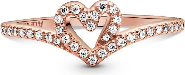 Actual product image Pandora Rose Heart and Wishbone Ring (58)