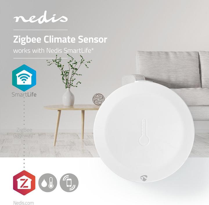 Actual product image Nedis Smart Klimasensor ZBSC10WT | Zigbee 3.0 | Batteriebetrieben | Android™ / IOS | Weiss