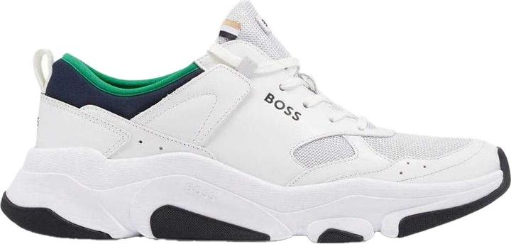 Hugo Boss Mens Asher Leather Running Trainers (47)