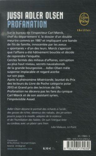 Produktbild Profanation : les enquêtes du département V tome 2 (Französisch, Adler-Olsen Jussi, 2014)