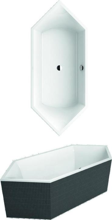 Villeroy & Boch Baignoire à encastrer V&B SQUARO Slim Line hexagonale 1900x800mm blanc (185 l, 190 cm, 80 cm)