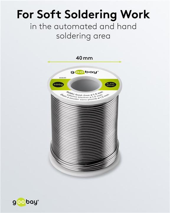 Produktbild Goobay Lötzinn bleifrei, ø 1,5 mm, 500 g (Lötspulenkit)