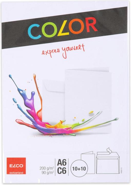 Produktbild Elco Doppelkarten mit Briefumschläge Color (C6, A6, 20 x)