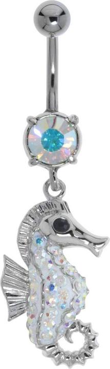 Bijouteria Bauchpiercing (Messing rhodiniert, Chirurgenstahl 316L, Kristall)