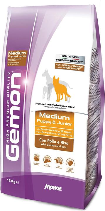 Produktbild Monge Puppy & Junior Medium - Huhn & Reis (Junior, Welpe + Kitten, 1 Stk., 15000 g)