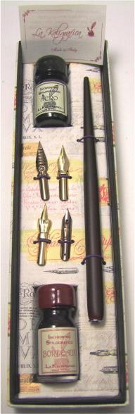 Immagine prodotto Prona Kalligrafie-Set 4 Federspitzen, 2 Tinten (4 x)