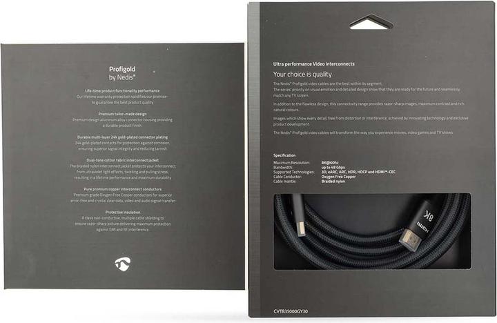 Produktbild Nedis Ultra High Speed ​​HDMI ™ -Kabel | HDMI™ Stecker | HDMI™ Stecker | 8K@60Hz | 48 Gbps | 3.00 m (3 m, HDMI)