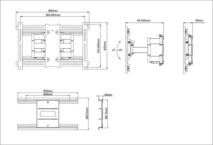 Actual product image Multibrackets M Universal Flexarm Pro 125kg Super Duty (Wall, 110", 125 kg)