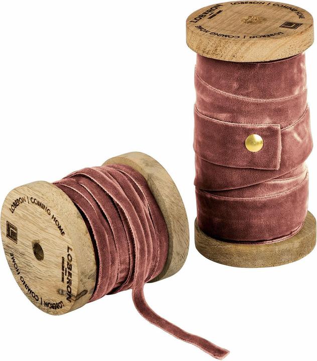 Image du produit Loberon Lot de 2 rubans de velours Liandis roses (Ruban, 2 x)