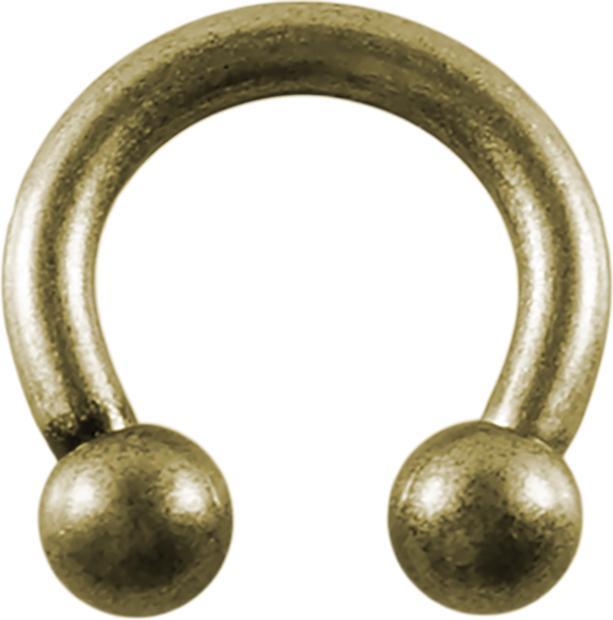 Star Piercing Circular Barbell altgold mit zwei Kugeln (ohne Messing, Chirurgenstahl 316L)