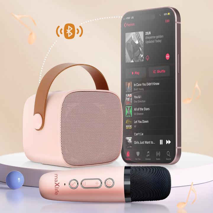 Actual product image Maxlife Bluetooth karaoke speaker MXKS-100 pink (5 h)