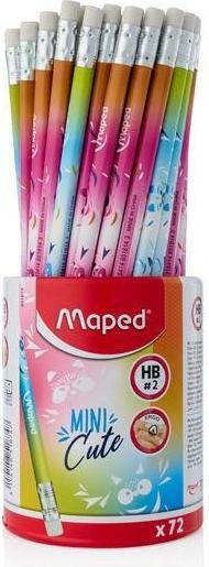 Produktbild Maped Bleistift MINI CUTE mit Radierer HB 72er Köcher Härtegrad Minenstärke 2.2 (HB, 72 x)