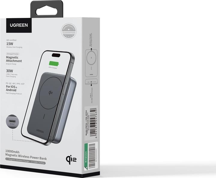 Immagine prodotto Ugreen Magnetic Wireless Power Bank (10000 mAh, 30 W, 37 Wh)