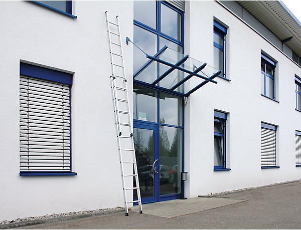 Produktbild Munk Sprossen-Schiebeleiter 2-teilig ohne Traverse 2x6 Sprossen (Anlegeleiter, 410 cm)