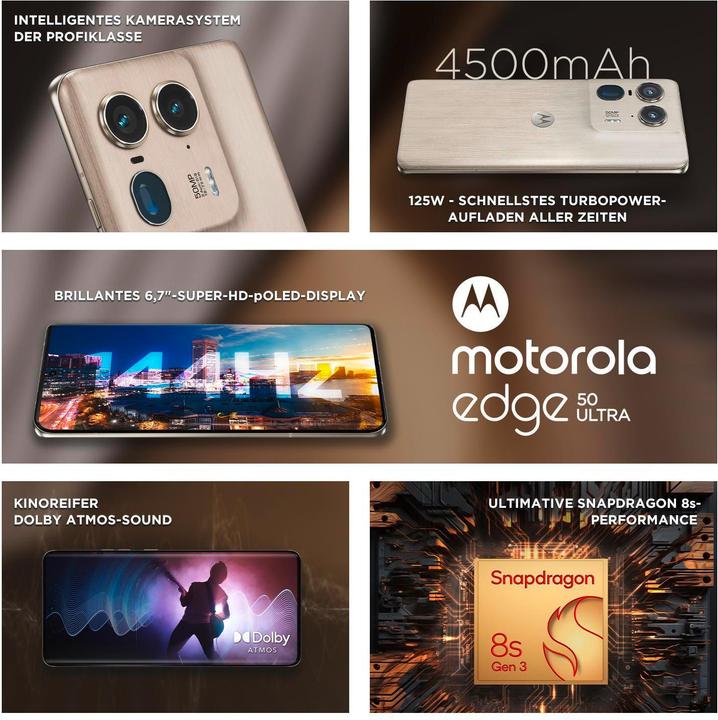 Productafbeelding Motorola Edge 50 Ultra (1000 GB, Noords hout, 6.70", SIM + eSIM, 64 Mpx, 5G)