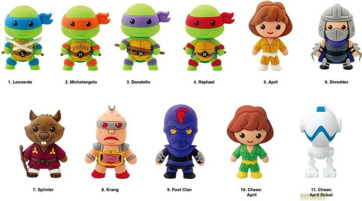 Actual product image Monogram Int. Teenage Mutant Ninja Turtles 3D PVC Bag Tags Series 1 Display (24)