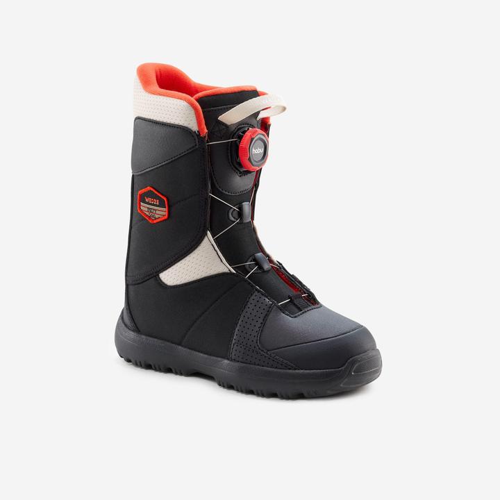 Wedze Snowboard Boots Kinder Schnellschnürsystem - Indy 500 JR S schwarz/rot