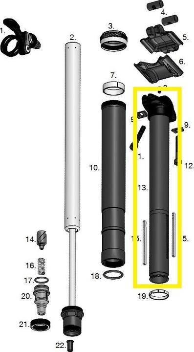 Crankbrothers Highline 2.0 Quill Assembly Schafteinheit, Level 7, 30.9/31.6/34.9mm, 170mm