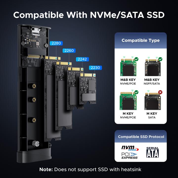 Produktbild Ugreen SATA SSD Enclosure (M.2 2260, M.2 2280, M.2 2230, M.2 2242)