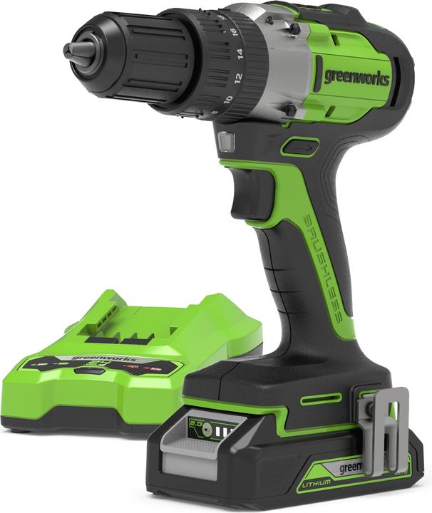 Produktbild Greenworks Schraubendreher - Bohrmaschine GD24DD60K2 24 V 1 x Akku 2 Ah (Akkubetrieb)