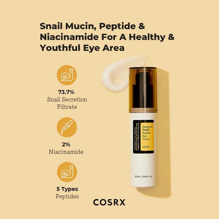 Produktbild Cosrx Advanced Snail Peptide Eye Cream (Crème, 25 ml, Tag, Nacht)
