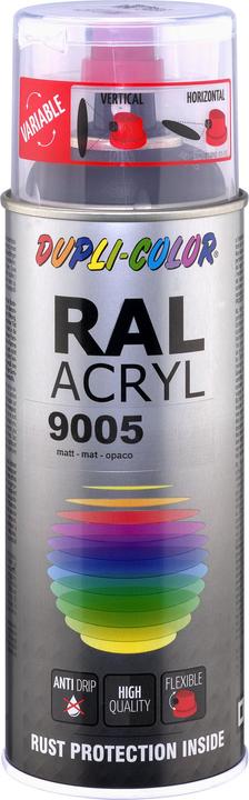 Actual product image Dupli-Color Matt acrylic paint RAL 9005 jet black (Deep black, 0.40 l)