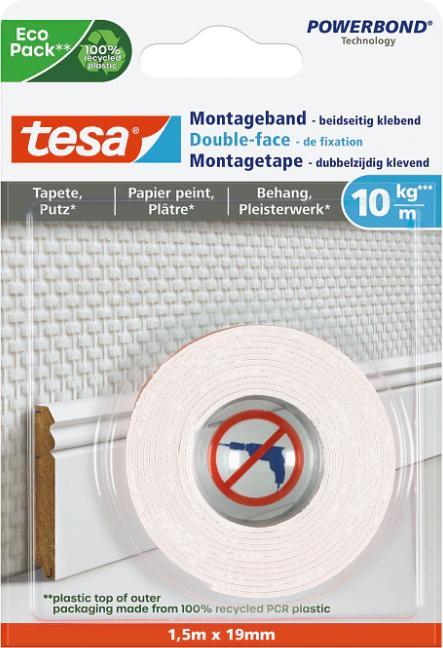 Produktbild tesa Powerbond doppelseitiges Montageband für Fliesen & Metall (19 mm)