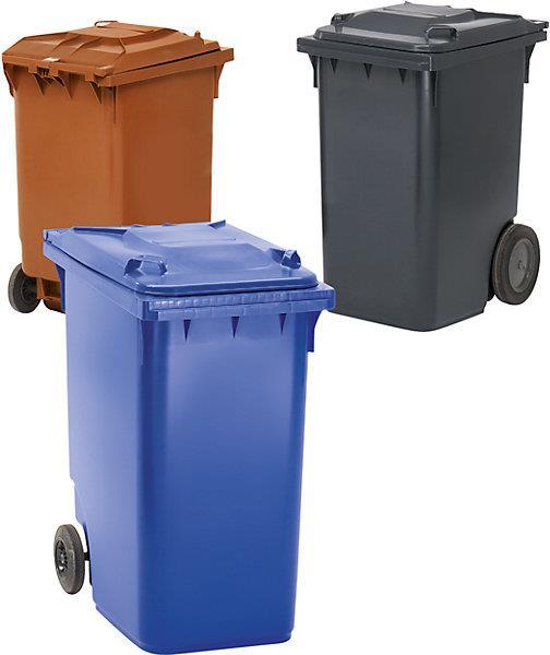 Actual product image kaiserkraft Large plastic waste garbage can, according to DIN EN 840 (360 l)