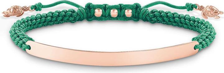 Thomas Sabo Armband Grün Schildkröte (21 cm, Kunststoff, Silber)
