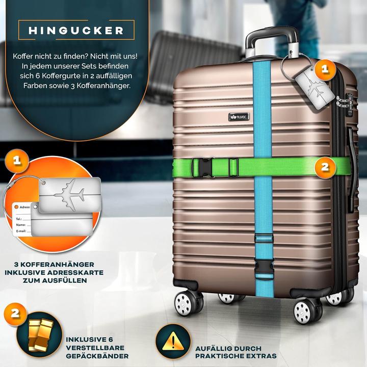 Actual product image Tillvex 3-piece suitcase set with luggage scale & tag (M (50 - 90l), L (90 - 115l), XL (from 140l))