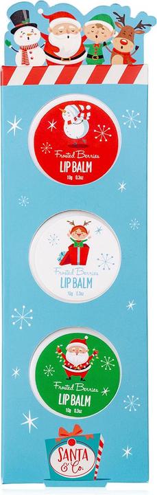 Accentra Lippenpflegeset SANTA & CO in Geschenkbox, inkl. 3 x 10g Lippenbalsam, Duft: Frosted Berries, Farbe: (Balsam)