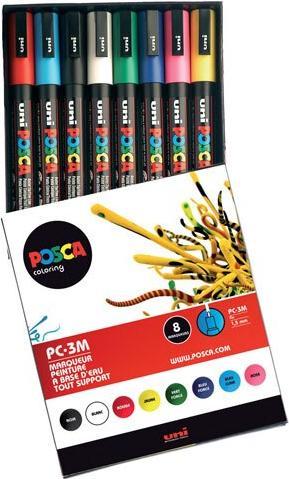 Actual product image Posca Marker PC-3M round tip (Multicolor, 1.30 mm, 8 x)