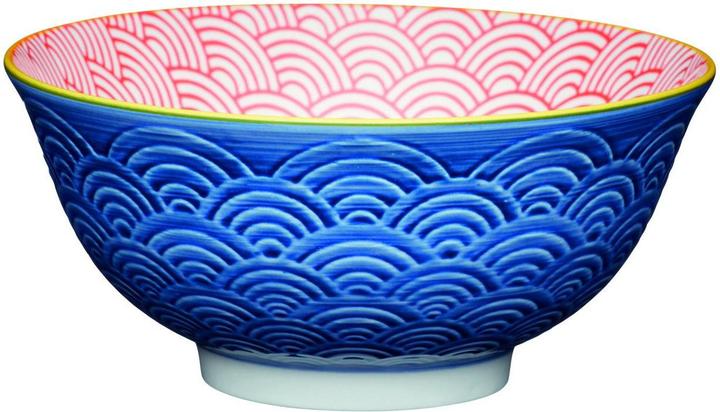 Kitchen Craft KitchenCraft Glazed Stoneware Bowl, Blue Arc, 15.5x7.5cm, Labelled (15.50 cm, 1.85 l, 1 x)