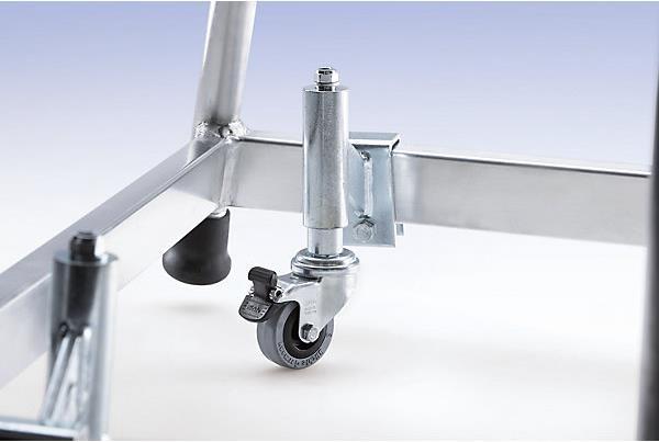 Produktbild kaiserkraft Feder-Bremsrollen für Aluminium-Arbeitspodest starr (Gerüst, 17.70 cm)