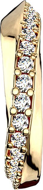 Produktbild Star Piercing Micro Piercing Ring vergoldet Halbkreis mit Kristallen verdreht (Messing, Chirurgenstahl 316L)