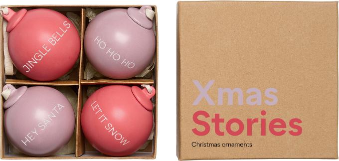 Produktbild Design Letters Weihnachtskugeln 4er Set Rot (4 -teilig)
