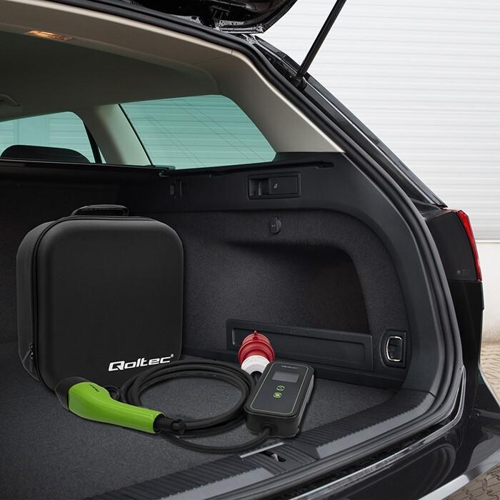 Actual product image Qoltec Smart device 52478 Mobile EV charger 11kw (Type 2, 11 kW, 16 A, Type F)
