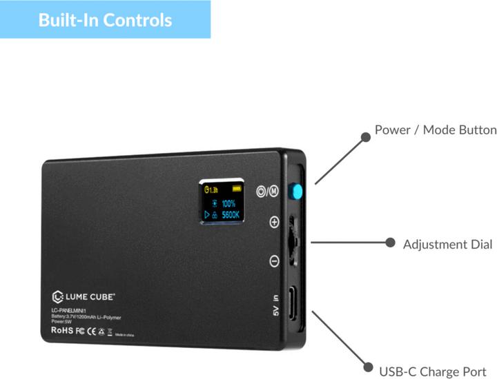 Immagine prodotto Lume Cube Pannello Mini con attacco DSLR (Videocamera)