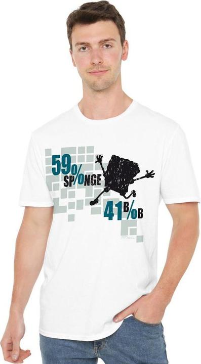 Actual product image Spongebob Squarepants Mens 59% Sponge 41% Bob T-Shirt (4XL)