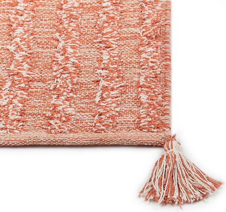 Actual product image Beliani Carpet cotton orange 80 x 150 cm short pile MUGLA (150 x 80 cm)