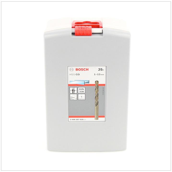 Produktbild Bosch Professional Zubehör PRO Stainless Steel HSS-Co Spiralbohrer-Set, 25-tlg. (1 mm, 1.5 mm, 2 mm, 2.5 mm, 3 mm, 3.5 mm, 4 mm, 4.5 mm, 5 mm, 5.5 mm, 6 mm, 6.5 mm, 7 mm, 7.5 mm, 8 mm, 8.5 mm, 9 mm, 9.5 mm, 10 mm, 10.5 mm, 11 mm, 11.5 mm, 12 mm, 12.5 mm, 13 mm)