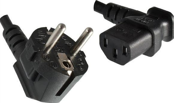 Produktbild Dinic CB-N-90L power cable Black 1.8 m CEE7/7 C13 coupler (1.80 m)