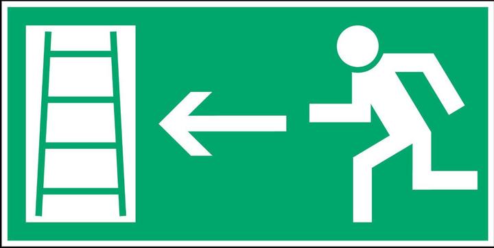 Energie-Label Brady PIC 370-297X148-B7541, Fluchtwegkennzeichnung - Rettungsweg (Notleiter)