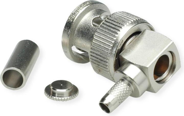 Produktbild Telegärtner BNC-Kabelwinkelstecker Crimp G13, G50 75 Ohm, löt/crimp, A0504, G13 (0.4/2.5)