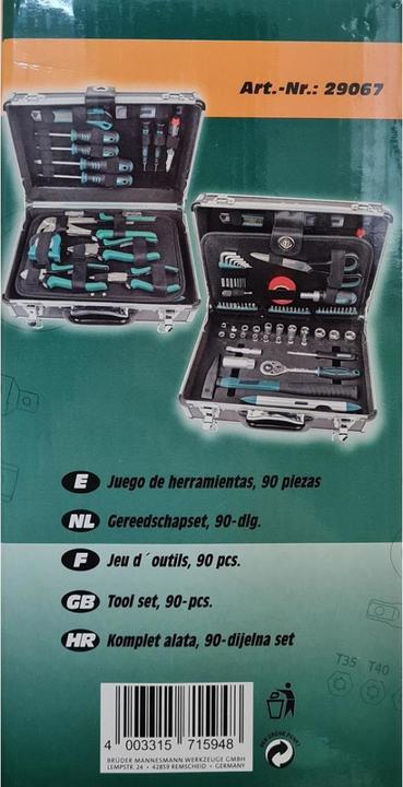 Image du produit Mannesmann Boîte à outils (90 pièces)