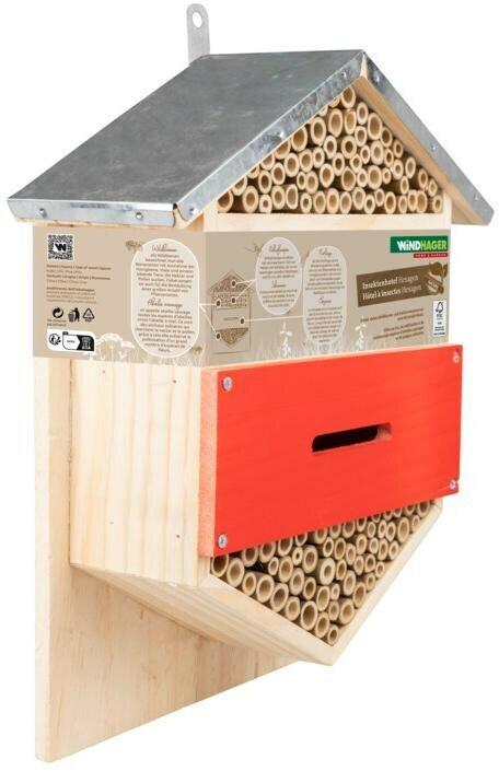 Produktbild Windhager Insektenhotel Hexagon, Tierart: Insekten, Produkttyp (Wildbienen, Marienkäfer, Ohrwürmer, Florfliegen, Grabwespen)