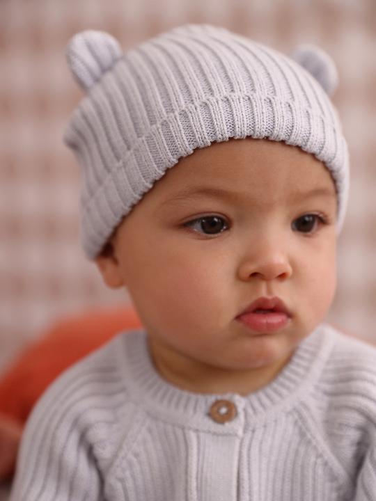 Actual product image Vertbaudet Baby-Set: gerippter Strickoverall & Mütze mit Ohren (50)
