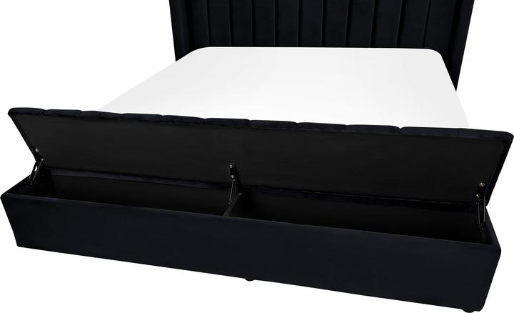 Actual product image Beliani Upholstered bed in black velvet fabric with storage space 180 x 200 cm NOYERS (180 x 200 cm)
