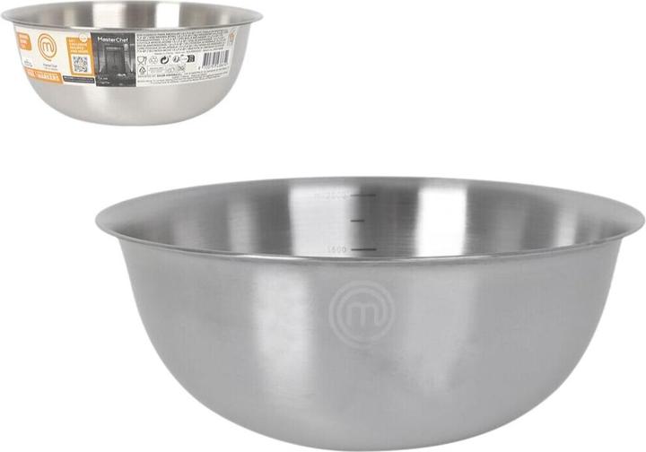 Actual product image Masterchef Bowl Stainless steel 3 L 24 x 10 cm (24 Units) (3 l, 24 x)